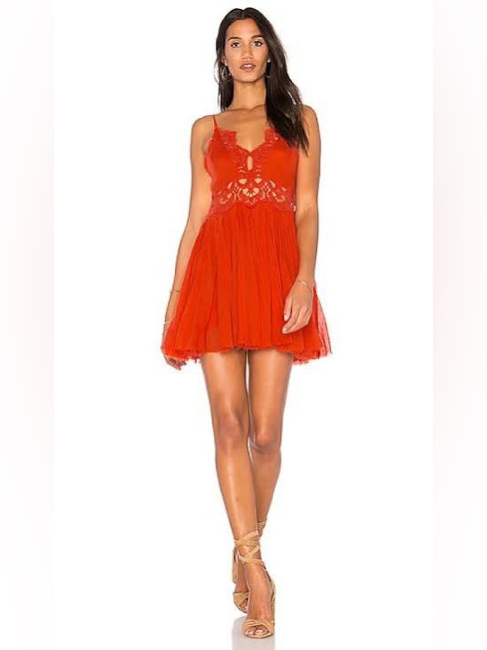 Free People Ilektra Lace Crochet Mini Dress